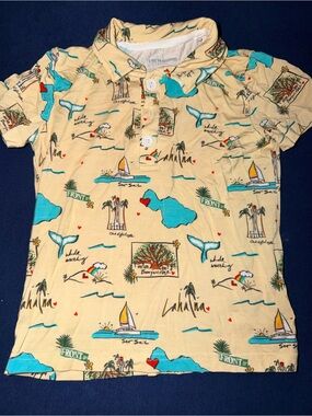 Coco Moon Tropical Print Toddler Boy Polo -